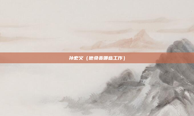 孙宏义（他负责哪些工作）