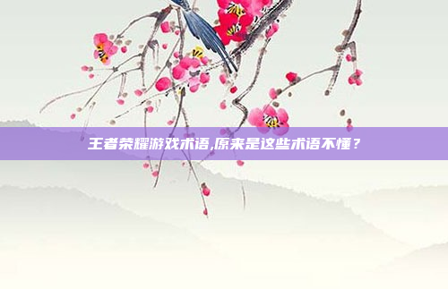 王者荣耀游戏术语,原来是这些术语不懂？