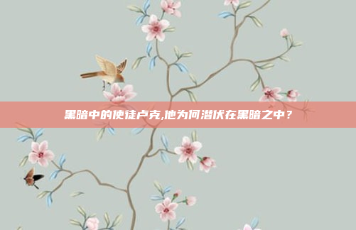黑暗中的使徒卢克,他为何潜伏在黑暗之中？