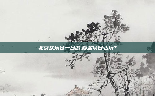 北京欢乐谷一日游,哪些项目必玩？