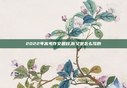 2022年高考作文题目,你又是怎么写的