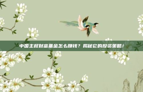 中国主权财富基金怎么赚钱？揭秘它的投资策略！
