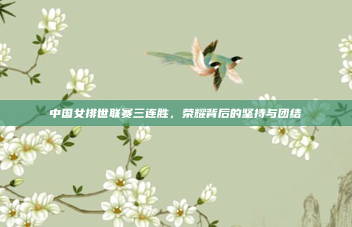 中国女排世联赛三连胜，荣耀背后的坚持与团结