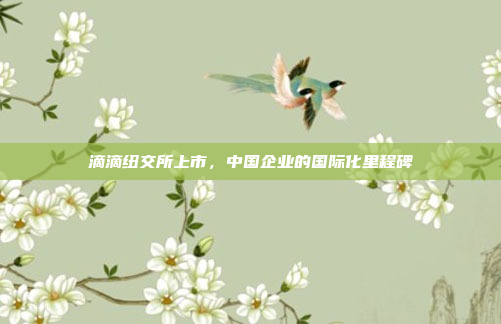 滴滴纽交所上市，中国企业的国际化里程碑
