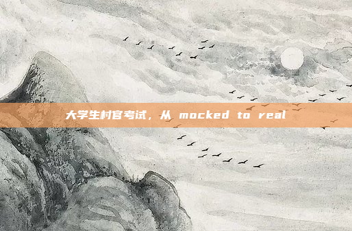 大学生村官考试，从 mocked to real