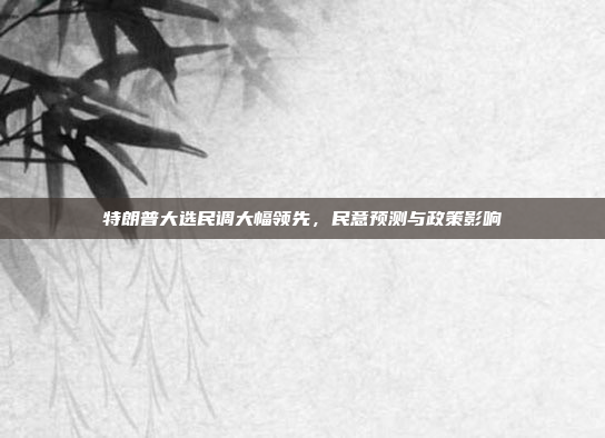 特朗普大选民调大幅领先，民意预测与政策影响