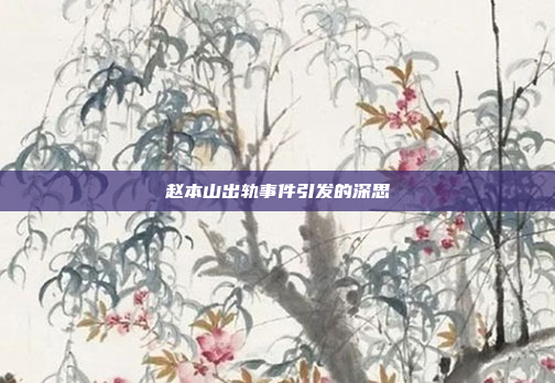 赵本山出轨事件引发的深思