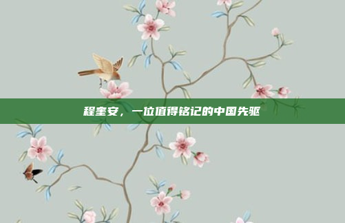 程奎安，一位值得铭记的中国先驱