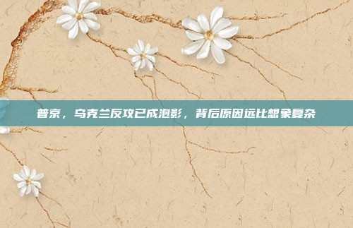 普京，乌克兰反攻已成泡影，背后原因远比想象复杂