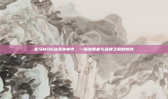 宝马MINI冰淇淋事件，一场消费者与品牌之间的博弈