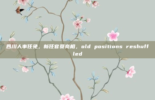 四川人事任免，新任官员亮相，old positions reshuffled