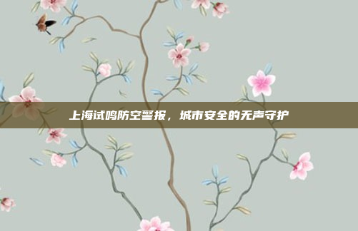 上海试鸣防空警报，城市安全的无声守护