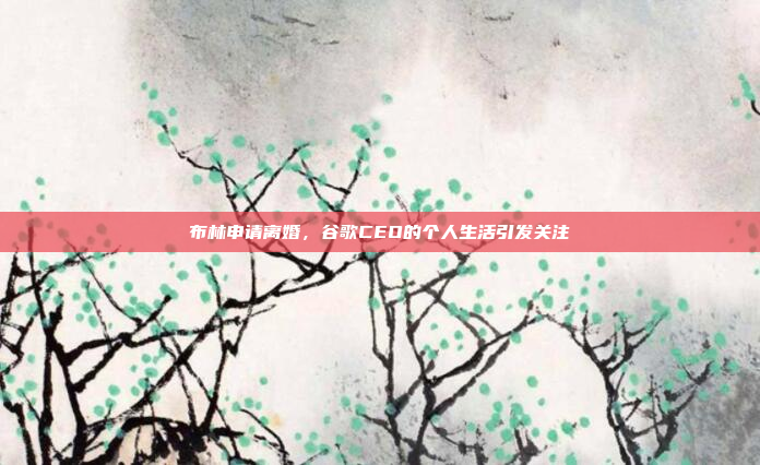 布林申请离婚，谷歌CEO的个人生活引发关注