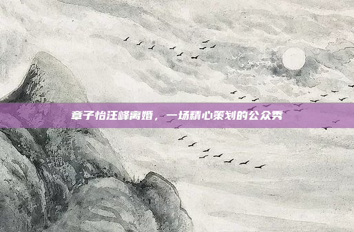 章子怡汪峰离婚，一场精心策划的公众秀