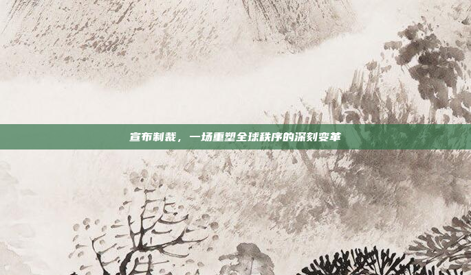 宣布制裁，一场重塑全球秩序的深刻变革