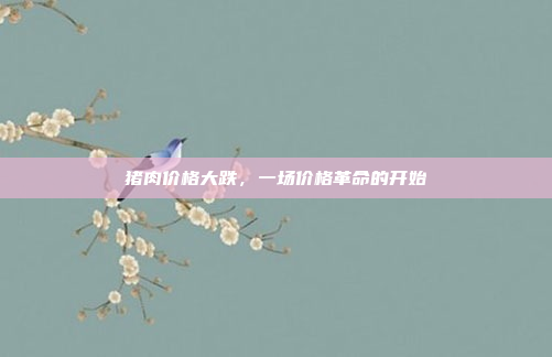 猪肉价格大跌，一场价格革命的开始