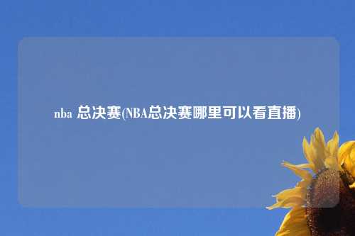 nba 总决赛(NBA总决赛哪里可以看直播)