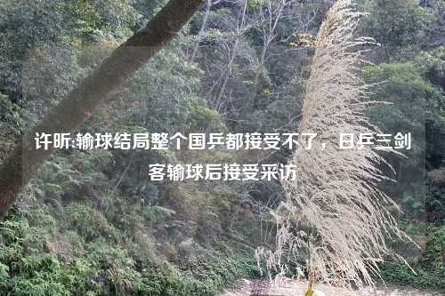 许昕:输球结局整个国乒都接受不了，日乒三剑客输球后接受采访