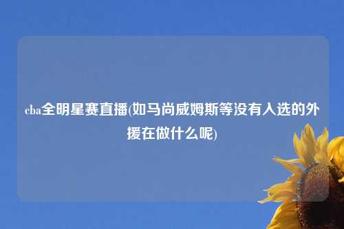 cba全明星赛直播(如马尚威姆斯等没有入选的外援在做什么呢)