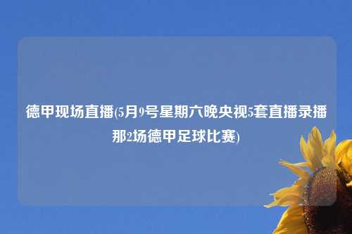 德甲现场直播(5月9号星期六晚央视5套直播录播那2场德甲足球比赛)