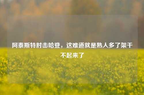 阿泰斯特肘击哈登，这难道就是熟人多了架干不起来了