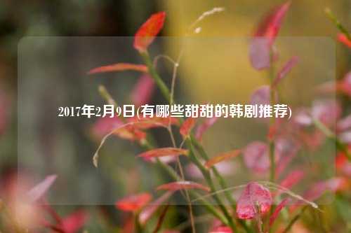 2017年2月9日(有哪些甜甜的韩剧推荐)