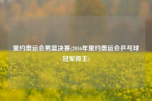 里约奥运会男篮决赛(2016年里约奥运会乒乓球冠军得主)