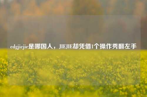 edgjiejie是哪国人，JIEJIE却凭借1个操作秀翻左手