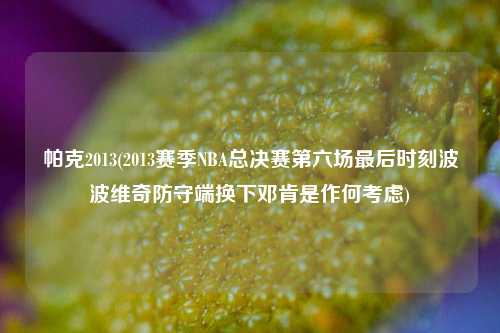 帕克2013(2013赛季NBA总决赛第六场最后时刻波波维奇防守端换下邓肯是作何考虑)