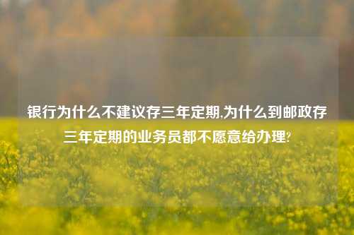 银行为什么不建议存三年定期,为什么到邮政存三年定期的业务员都不愿意给办理?