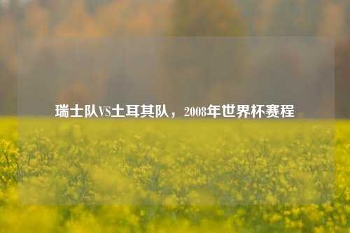 瑞士队VS土耳其队，2008年世界杯赛程