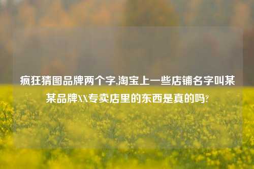 疯狂猜图品牌两个字,淘宝上一些店铺名字叫某某品牌XX专卖店里的东西是真的吗?