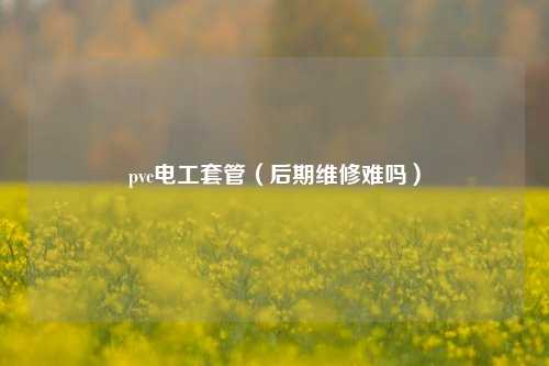 pvc电工套管（后期维修难吗）